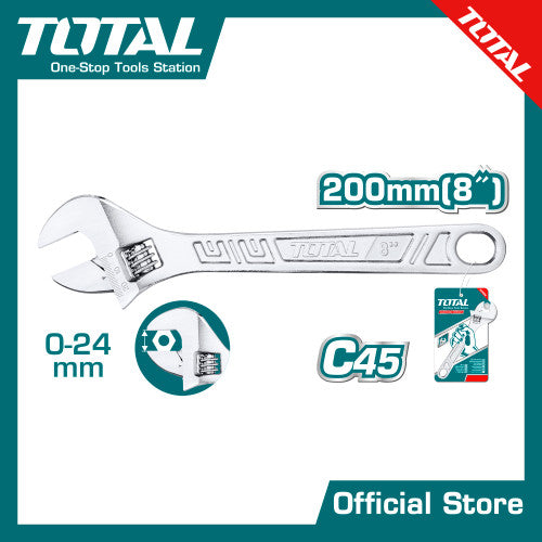 ម៉ាឡេតដែក Total Adjustable Wrench 8" THT101083