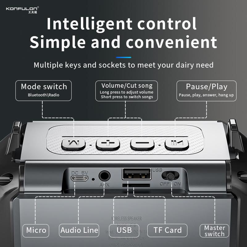 បាសសេរីថ្មី Konfulon Bluetooth Speaker F18