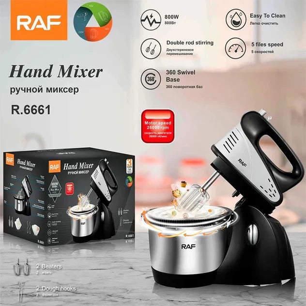 ម៉ាស៊ីនវៃគ្រីម RAF Hand Mixer 800W R-6661
