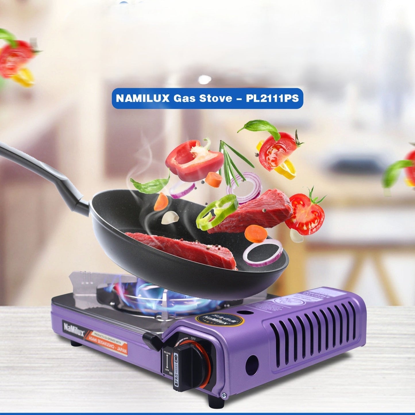 ចង្ក្រានហ្គាសជើងស Namilux Gas Stove(Steel) PL2111PS
