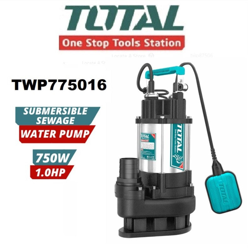 ម៉ូទ័របូមទម្លាក់ក្នុងទឹក Total Submersible Water Pump 750W TWP775016