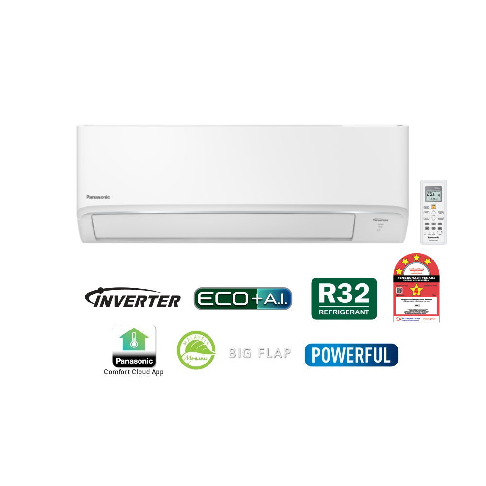 ម៉ាស៊ីនត្រជាក់ Panasonic Air Conditioner Standard Inverter R32 1.0HP CS-PU9AKH-1