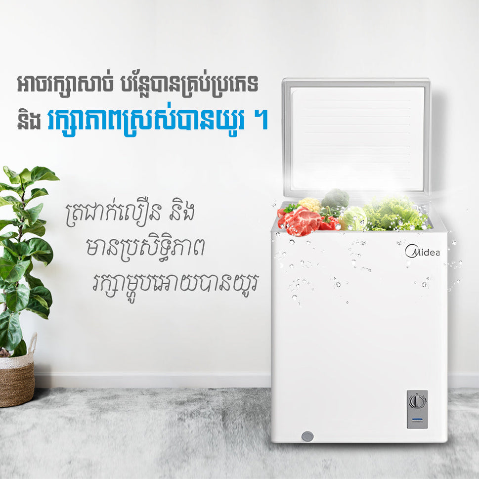 ទូរទឹកកក Midea Chest Freezer 142L HS-186CNK