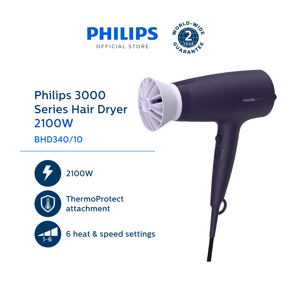 ម៉ាស៊ីនផ្លុំសក់ Philips Hair Dryer 2100W BHD340/10