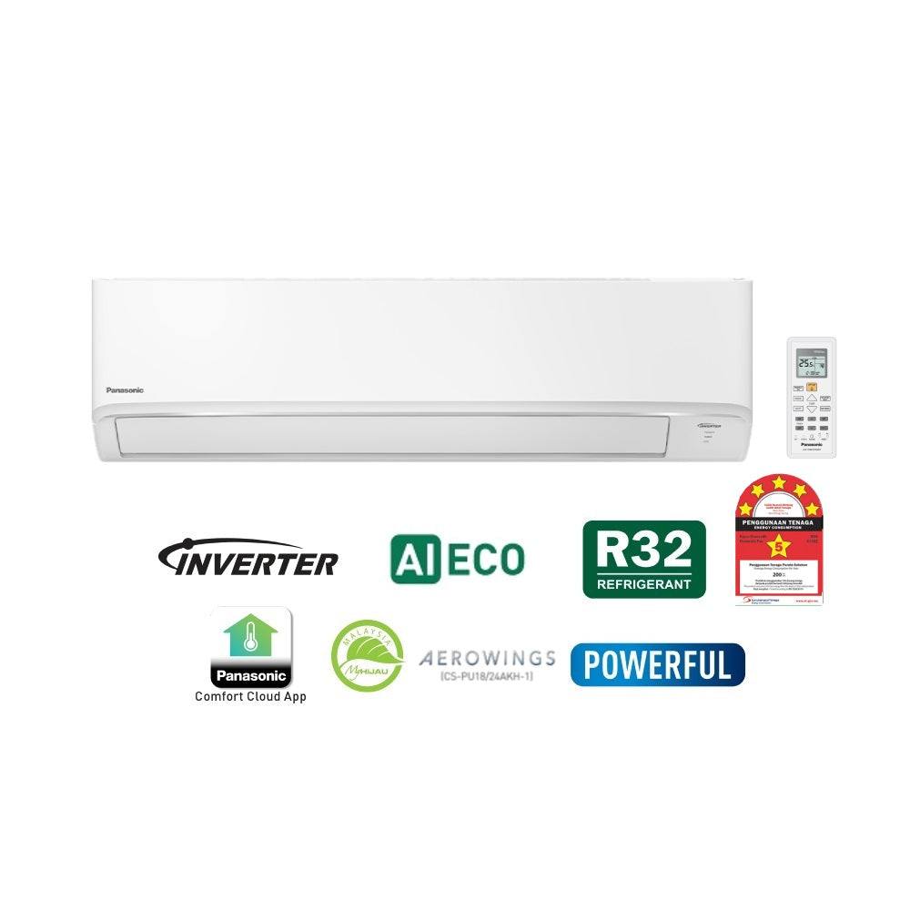 ម៉ាស៊ីនត្រជាក់ Panasonic Air Conditioner Standard Inverter R32 2.0HP CS-PU18AKH-1