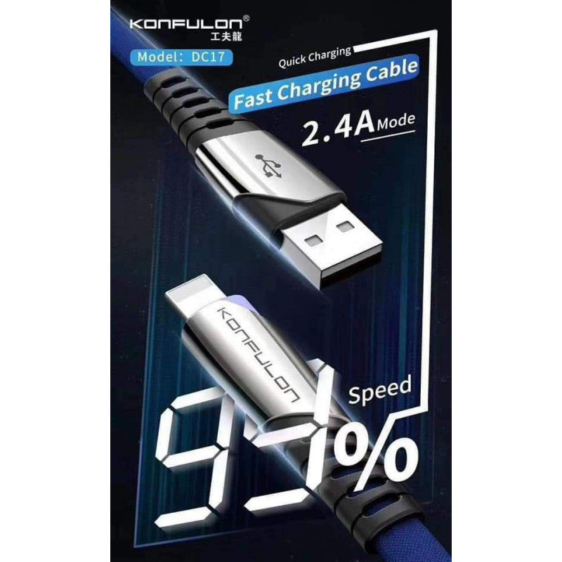 ខ្សែសាក Konfulon 15W Charger Cable Lightning DC17
