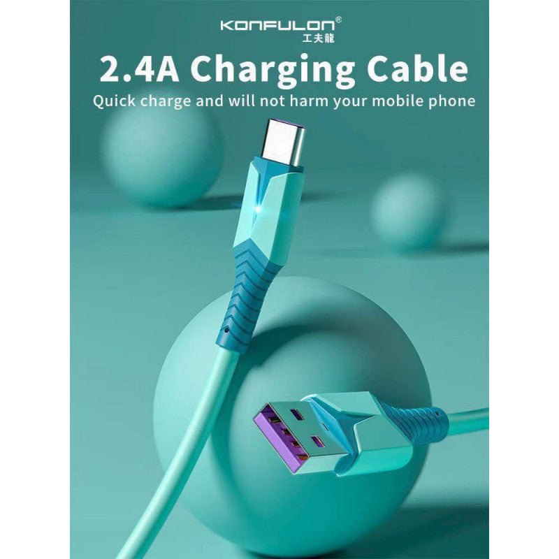 ខ្សែសាក Type-C Konfulon Charger Cable DC39