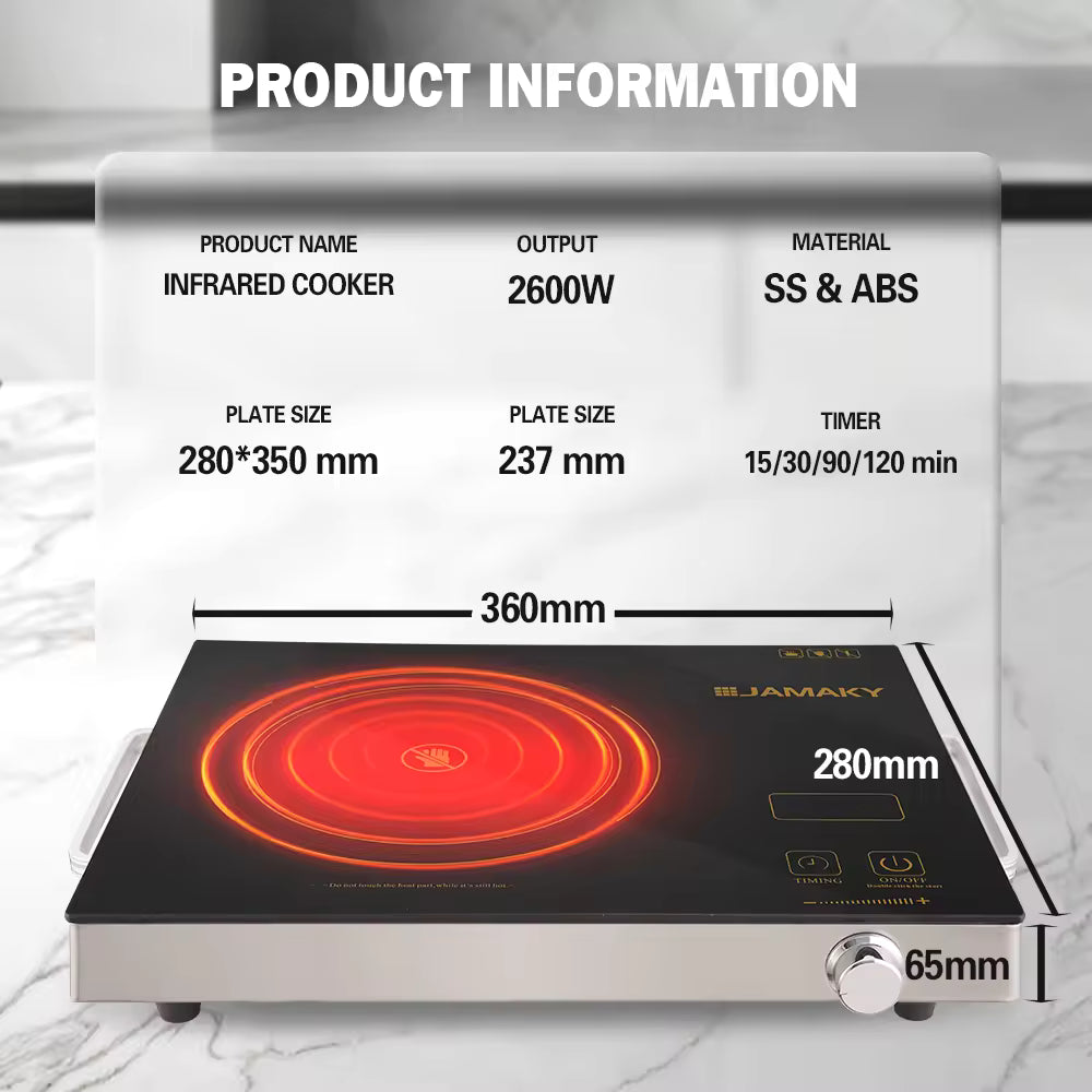 ចង្ក្រានអគ្គិសនី JAMAKY Electric Stove 2800W JMK7003