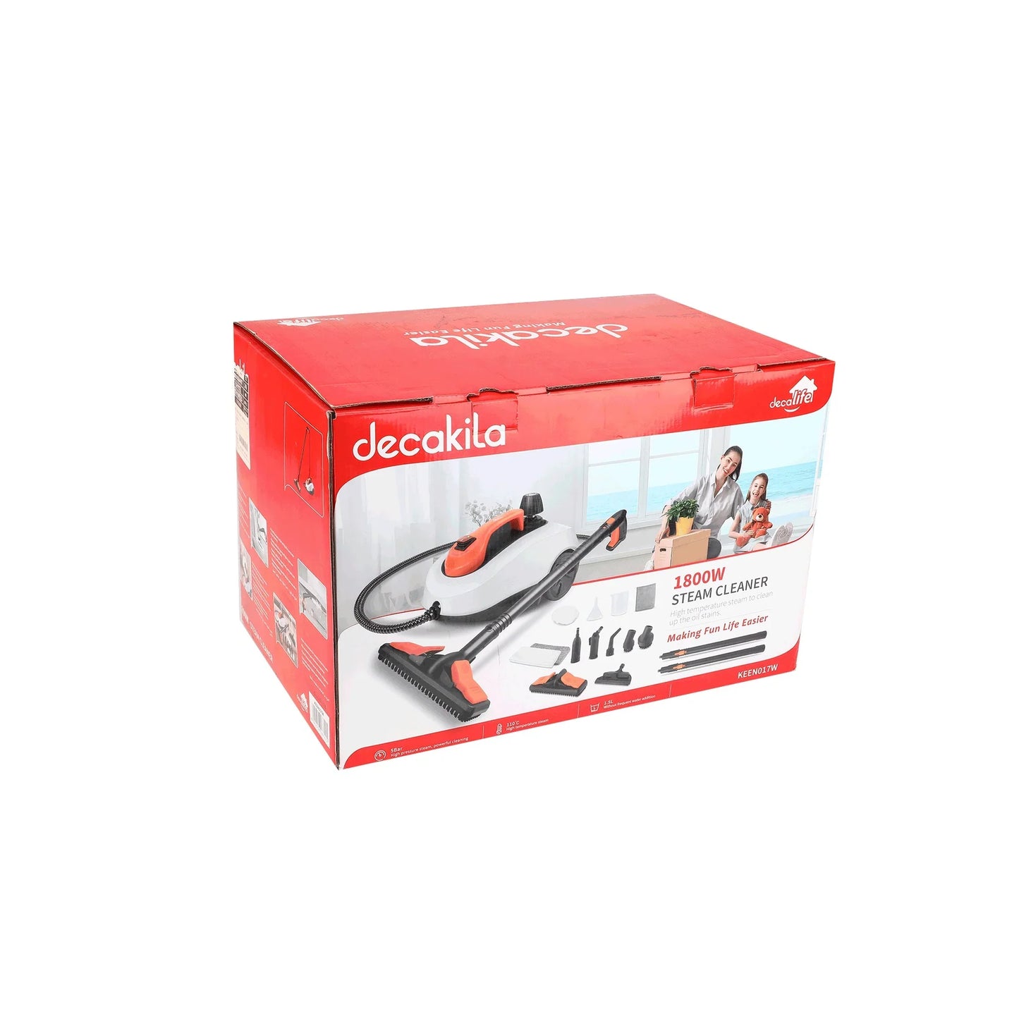 ម៉ាស៊ីនសម្អាតចំហាយទឹក Decakila Steam Cleaner 1800W KEEN017W