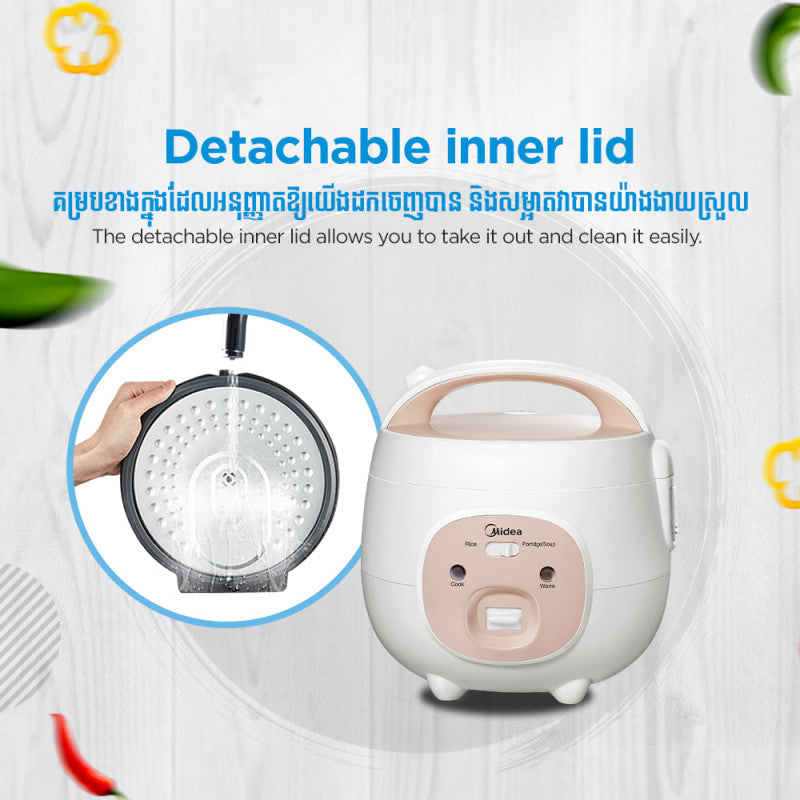 ឆ្នាំងដាំបាយអគ្គិសនី Midea Rice Cooker 0.63L MB-YN161