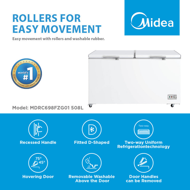 ទូរទឹកកក Midea Chest Freezer 508L MDRC698FZG01
