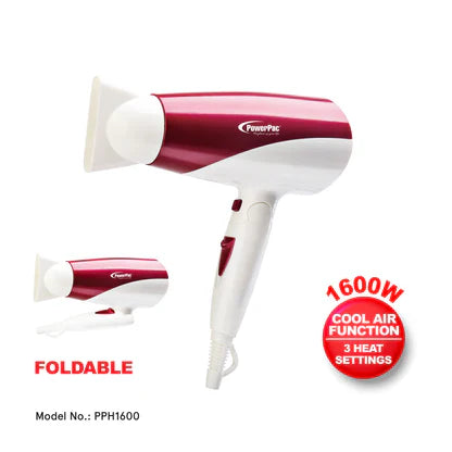 ម៉ាស៊ីនផ្លំសក់ Powerpac Hair Dryer 1600W PPH1600