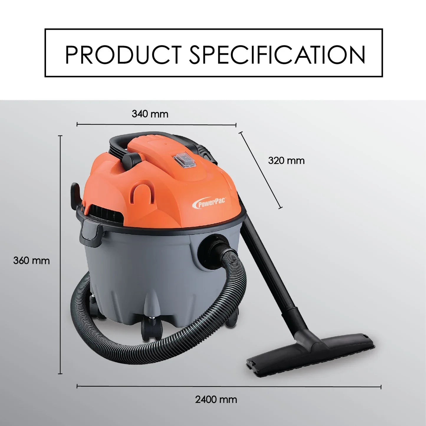 ម៉ាស៊ីនបូមធូលី Powerpac Vaccum Cleaner 1200W PPV1500