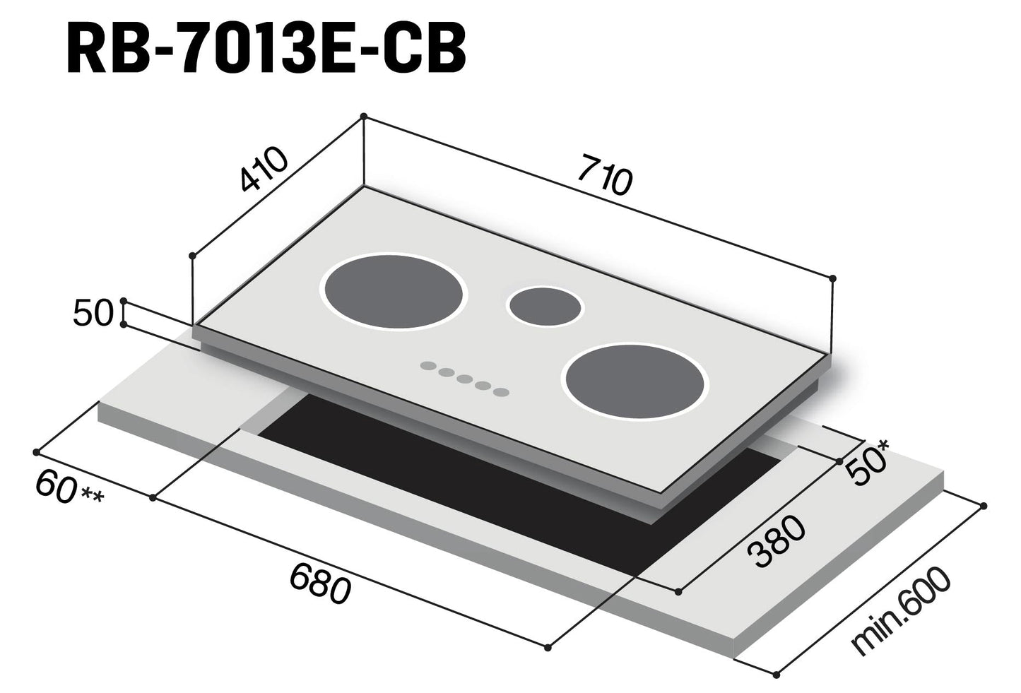 ចង្ក្រានអគ្គិសនីមុខបី Rinnai Electronic Stove 4100W RB-7013E-CB