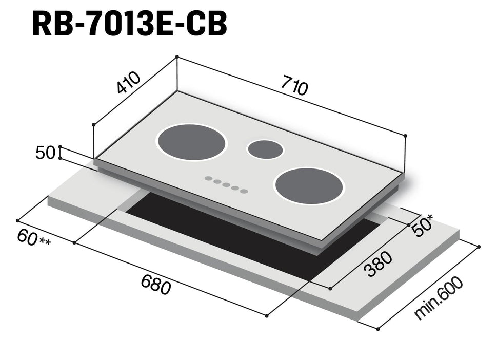 ចង្ក្រានអគ្គិសនីមុខបី Rinnai Electronic Stove 4100W RB-7013E-CB
