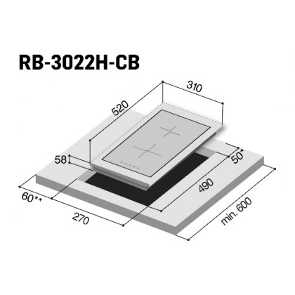 ចង្ក្រានអគ្គិសនីពីរ Rinnai Electronic Stove 3400W RB-3022H-CB