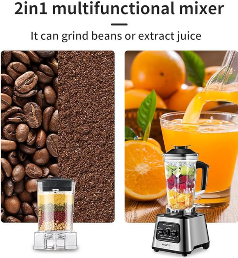 ម៉ាស៊ីនក្រឡុក 2in1 Sokany Blender 6000W SK-999