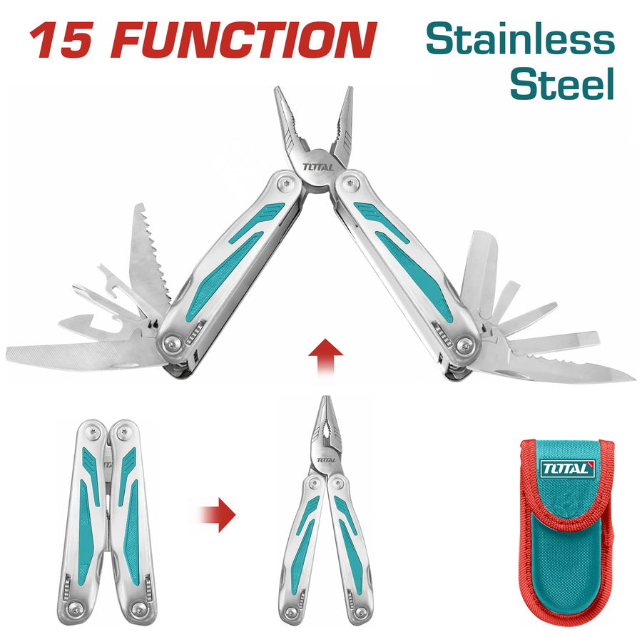 កាំបិតបត់ឈុត Total Foldable Multi-Fuction Tool 15 Function TFMFT01151