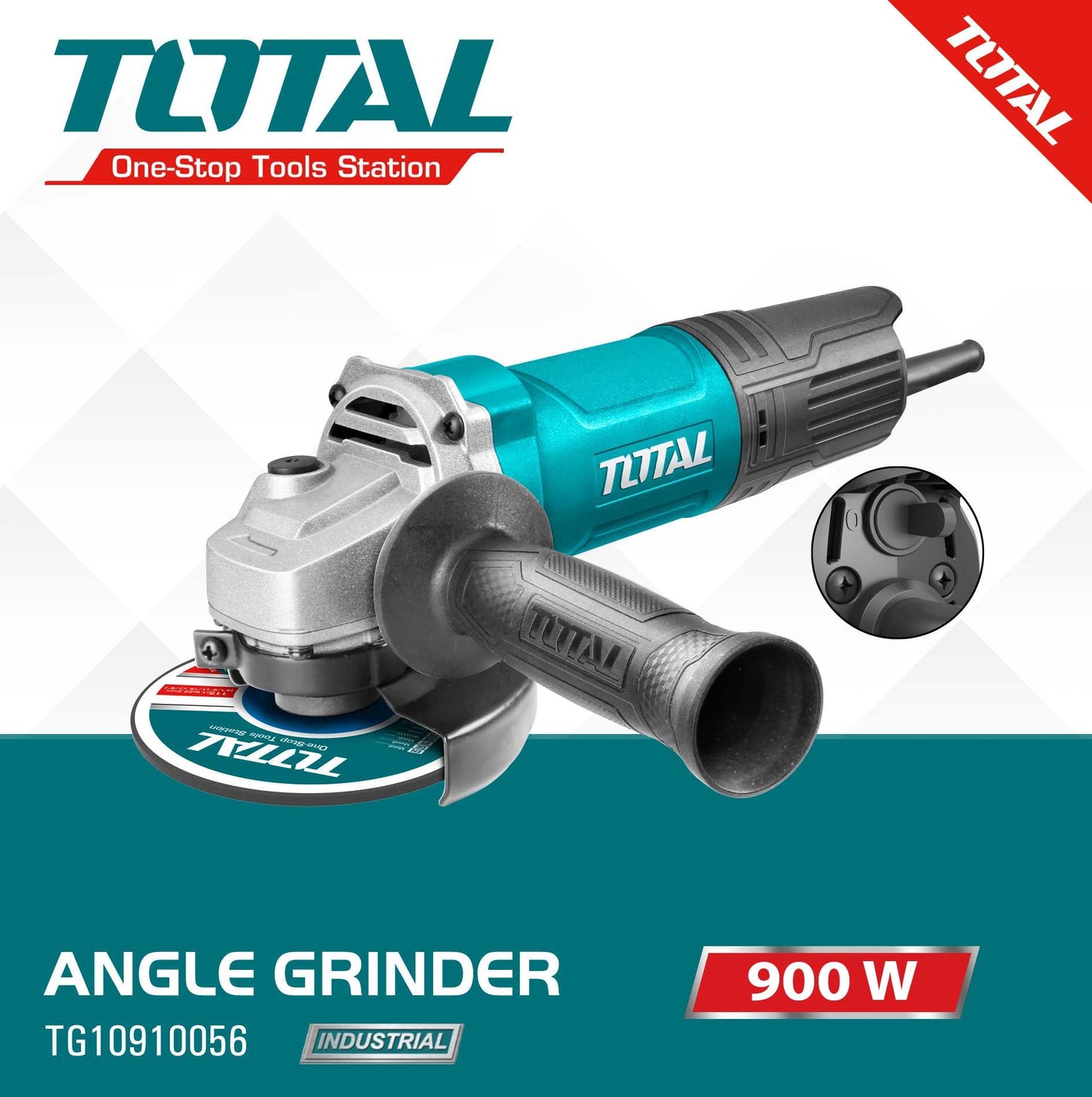 ម៉ូទ័រឆាប Total Angle Grinder 100mm 900W TG10910056