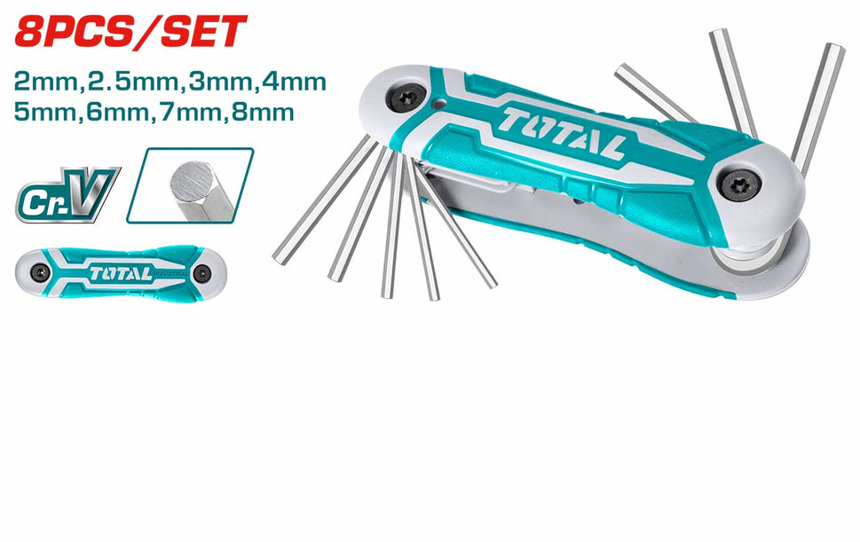 កូនសោរតាន់បត់ Total Hex Key Set 8pcs THT1061826