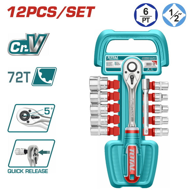 ឆុតសោរគ្រាប់អូតូ10-24mm Total Ratchet Wrench Set 12pcs THT141121