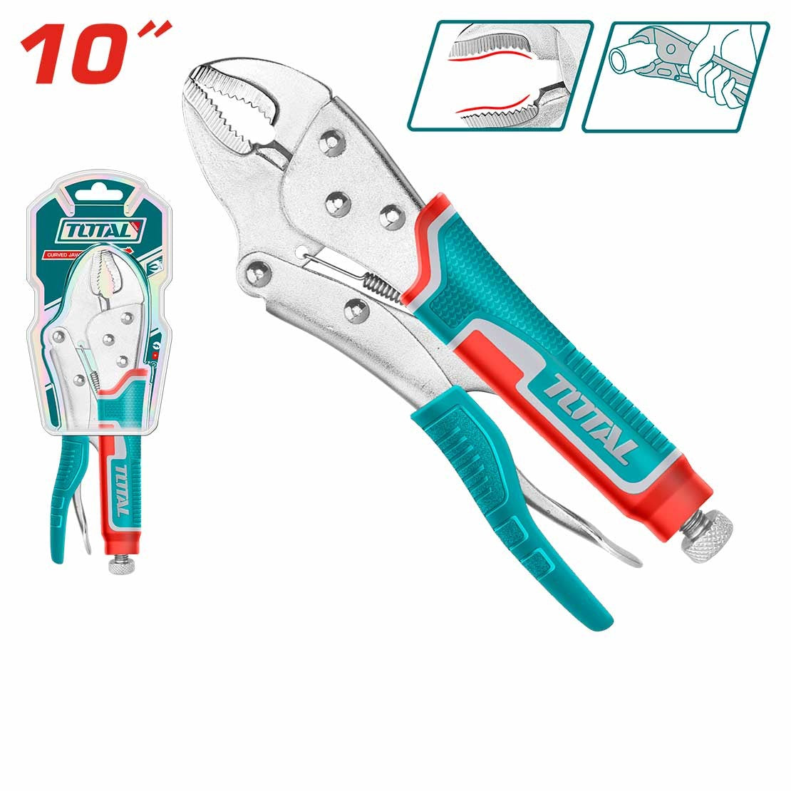 ដង្កាប់អូតូ Total Curved Jaw Looking Plier (10") THT191003