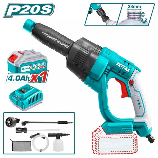 ម៉ូទ័រលាងឡានប្រើថ្ម Total Li-ion Pressure Washer 20V TPWLI20084