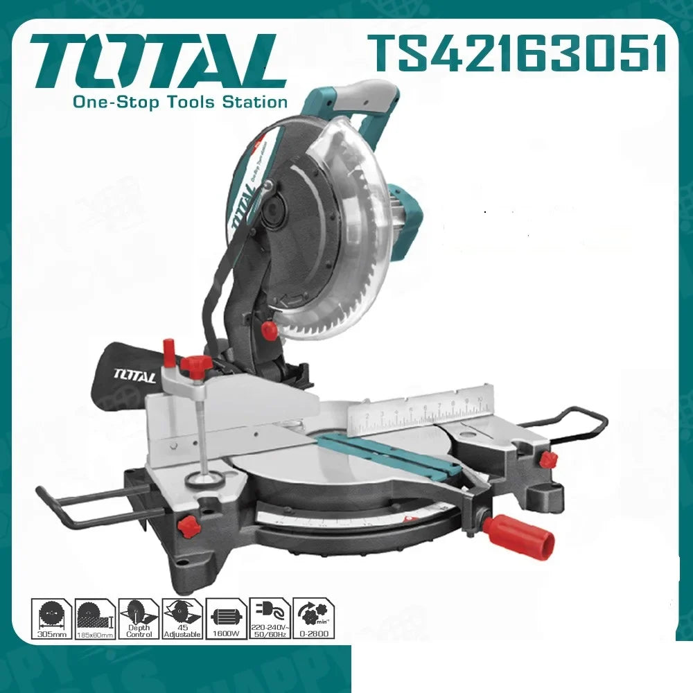 ម៉ូទ័រកាត់់ញ៉ូម Total Mitre Saw 300mm 1600W TS42163051
