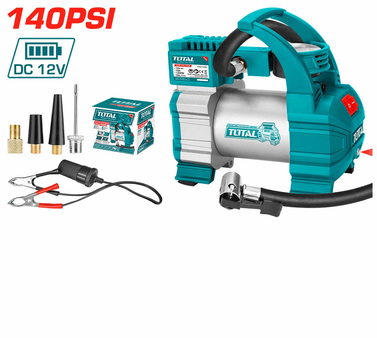 ម៉ូទ័រសប់ខ្យល់(LED) Total Auto Air Compressor 10A TTAC1406