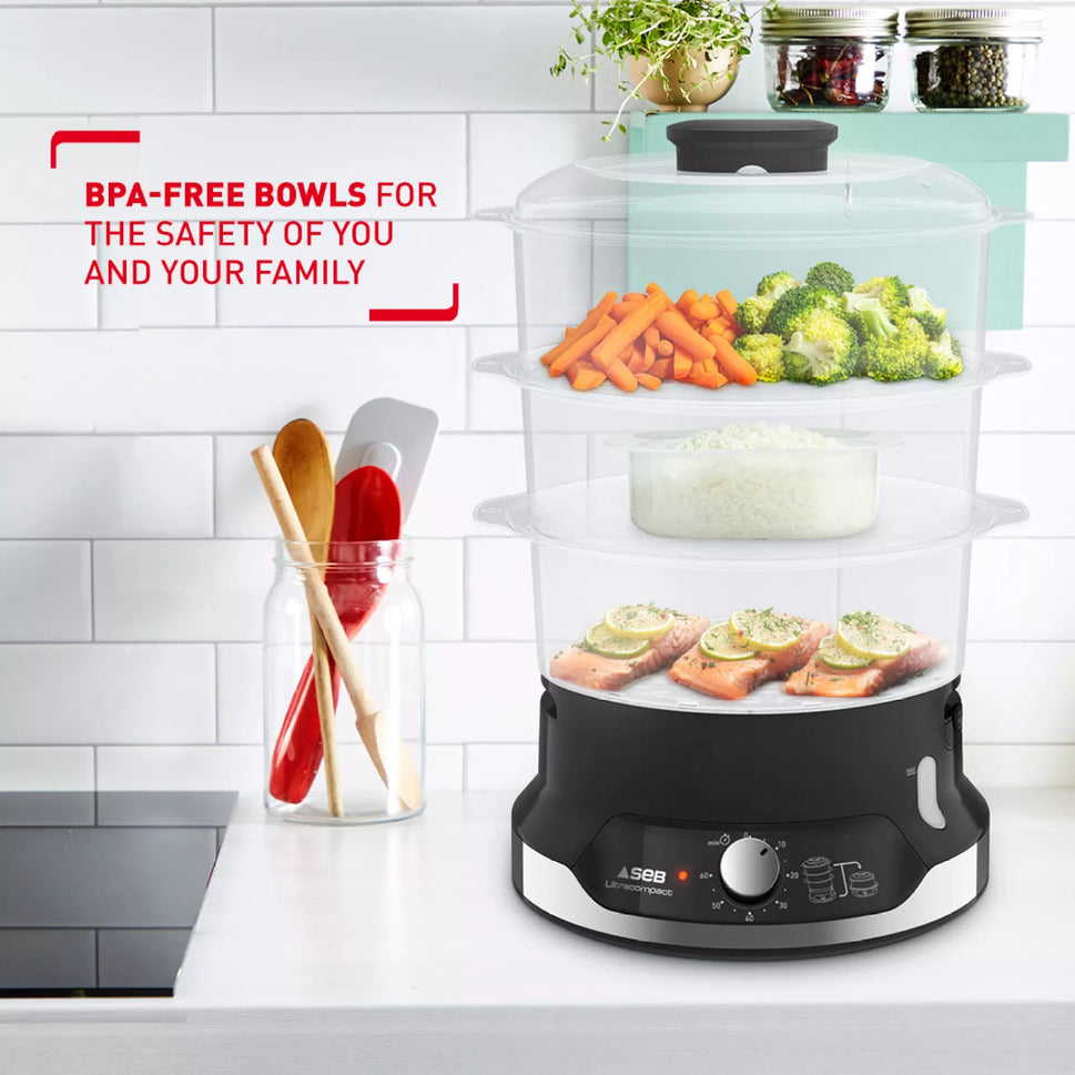 ម៉ាស៊ីនចំហុយ Tefal Minicompact Steamer 9L VC2048