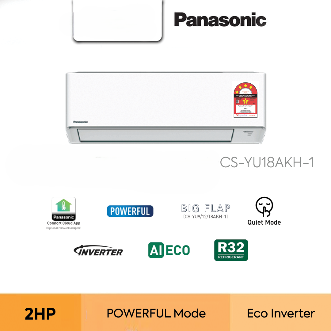 ម៉ាស៊ីនត្រជាក់ Panasonic Air Conditioner NANOE-X Premium Inverter R32 2.0HP CS-U18AKH