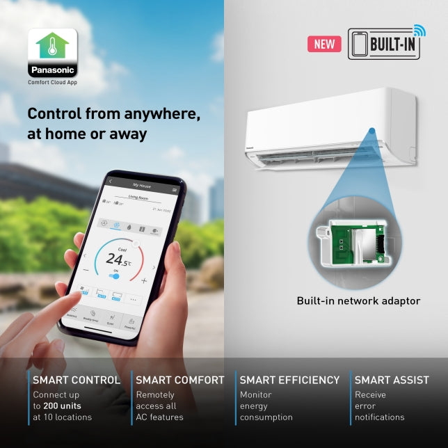 ម៉ាស៊ីនត្រជាក់ Panasonic Air Conditioner X-Premium Inverter 1.0HP CS-XU10XKH-1