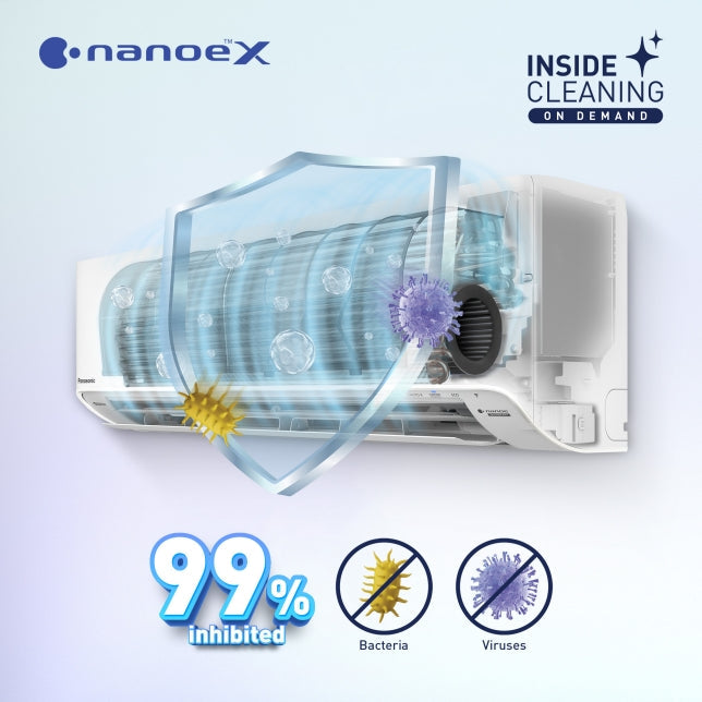 ម៉ាស៊ីនត្រជាក់ Panasonic Air Conditioner NANOE-X Premium Inverter R32 1.5HP CS-U13AKH