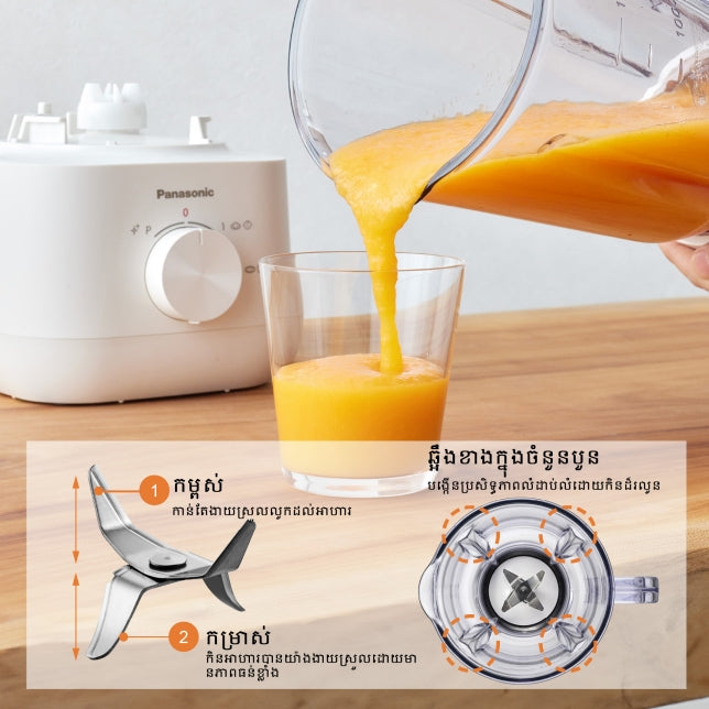 ម៉ាស៊ីនក្រឡុក Panasonic Blender Plastic-Jar 1.5L MX-EP5111WSG