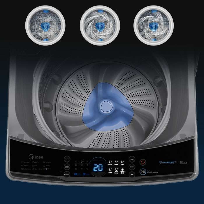 ម៉ាស៊ីនបោកខោអាវ Midea Washing Machine 7kg MA100W70(GK)