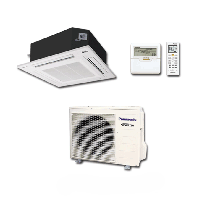 ម៉ាស៊ីនត្រជាក់កាសែត Panasonic Air Conditioner Ceiling Cassette Inverter 2.5HP U-24PR1H5