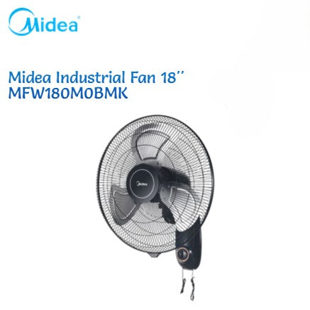 កង្ហាជាប់ជញ្ជាំង Midea Industrial Wall Fan 18Inch With 3 Speed Level MFW180M0BMK