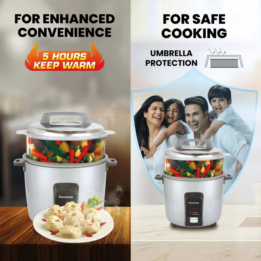 ឆ្នាំងដាំបាយគម្របដាច់ Panasonic Rice cooker 2.2L 730W SR-W22GSWUA