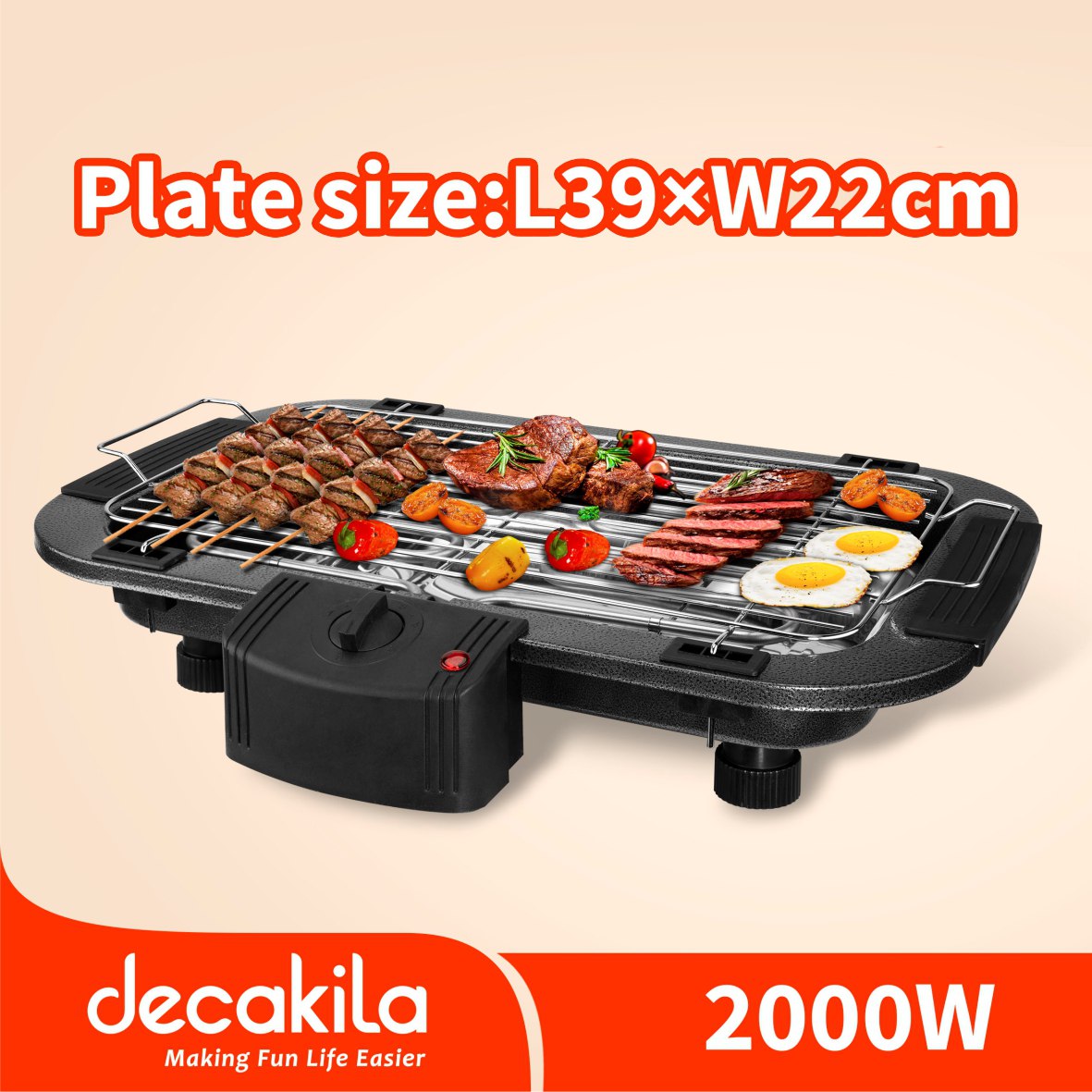 ចង្ក្រានអាំង BBQ 2000W Decakila Electric Barbecue KEEC054B