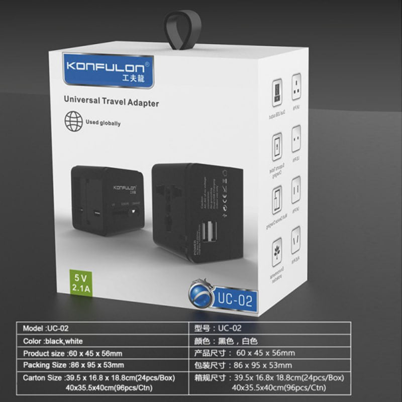 ដុំសាក KONFULON Universal Travel Adapter UC-02