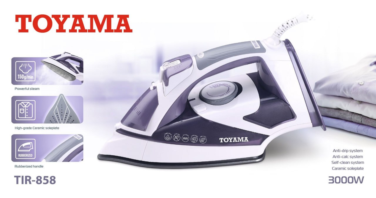 ឆ្នាំងអ៊ុត TOYAMA Steam Iron TIR-858