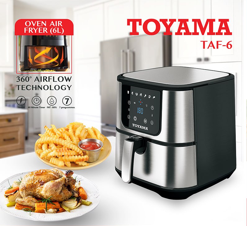 ម៉ាស៊ីនបំពងស្ងួត 6L TOYAMA Air fryer TAF-6