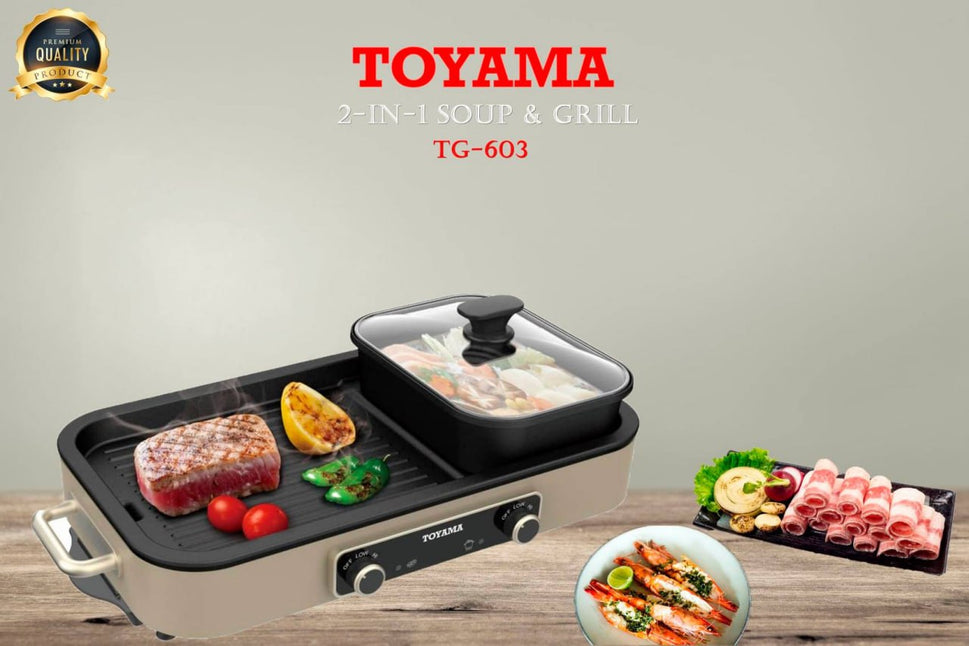 ចង្ក្រានអាំង+ស៊ុប TOYAMA Electric Grill And Hot Pot TG-603