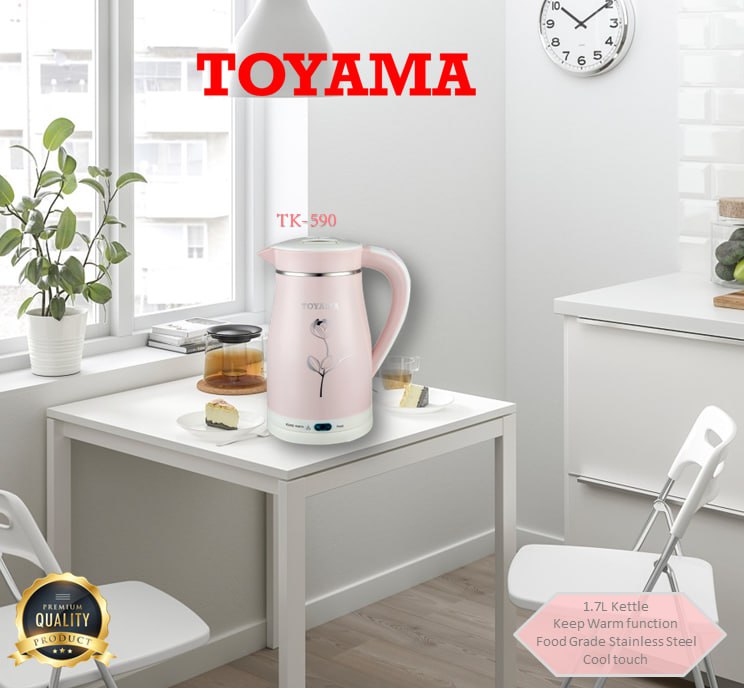 កំសៀវអគ្គិសនី TOYAMA Electric Kettle 1.7L TK-950 ពណ៌ផ្កាឈូក