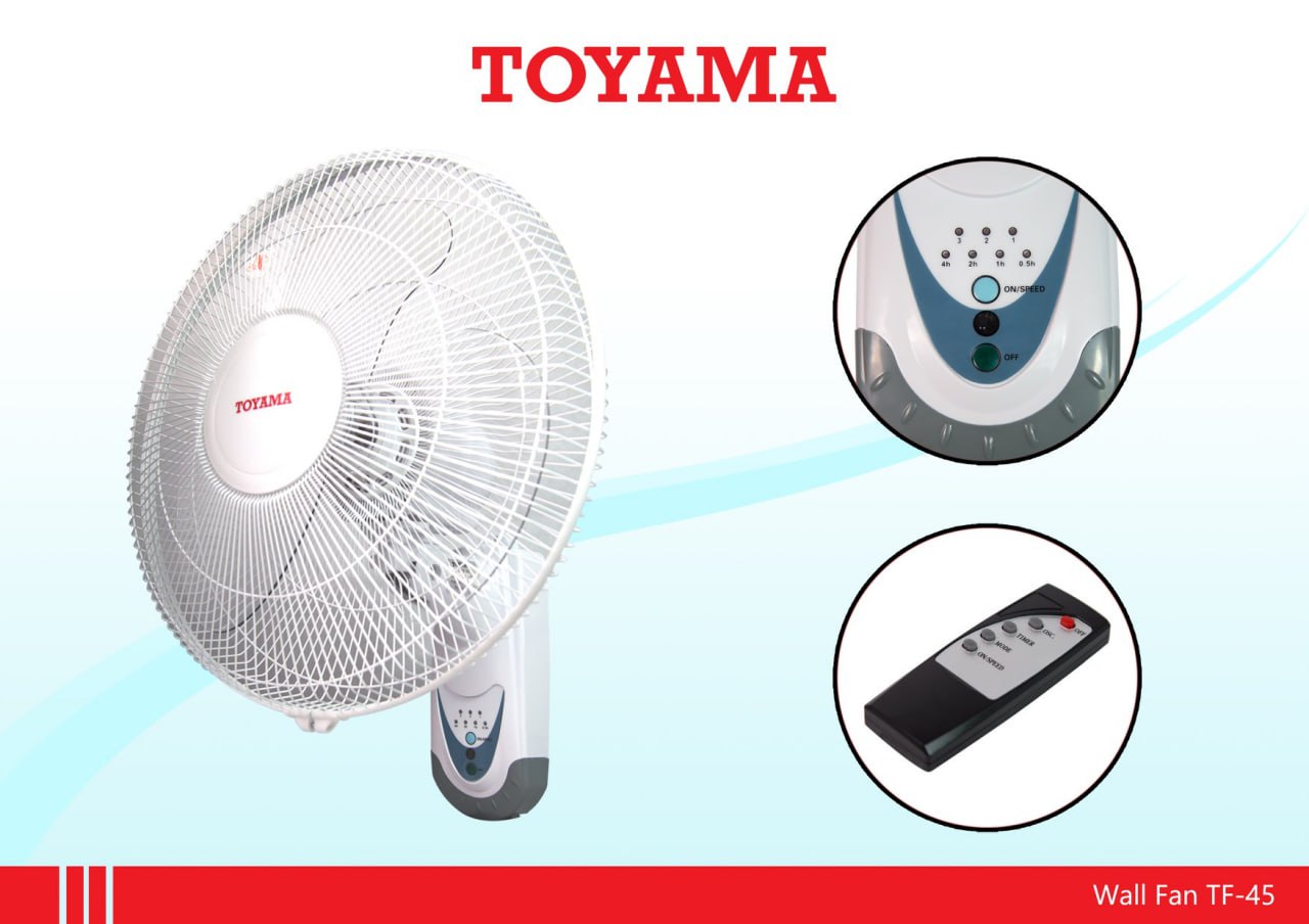 កង្ហារជញ្ជាំង TOYAMA TF-45 Wall Mounted Fan With Remote