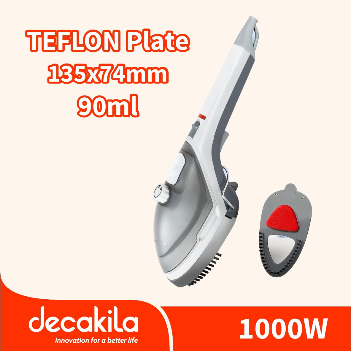 ឆ្នាំងអ៊ុតចំហាយទឹក 1000W Decakila Steam Iron KEEN014G
