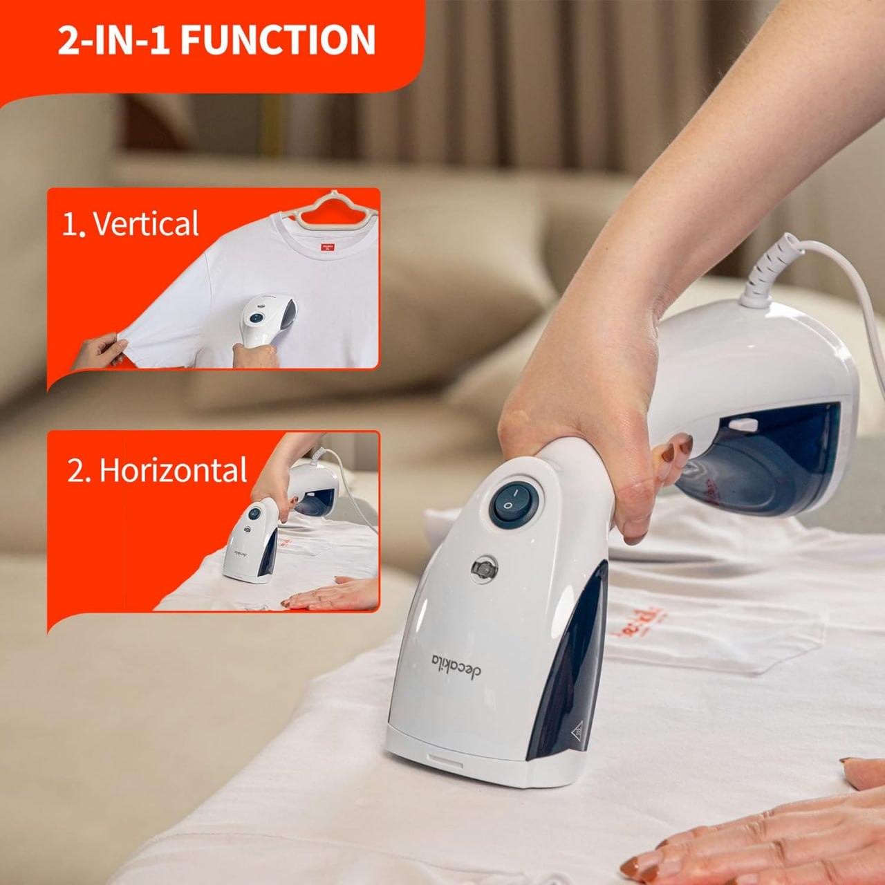 ឆ្នាំងអ៊ុតចំហាយទឹក 1500W Decakila Steam Iron KEEN003W