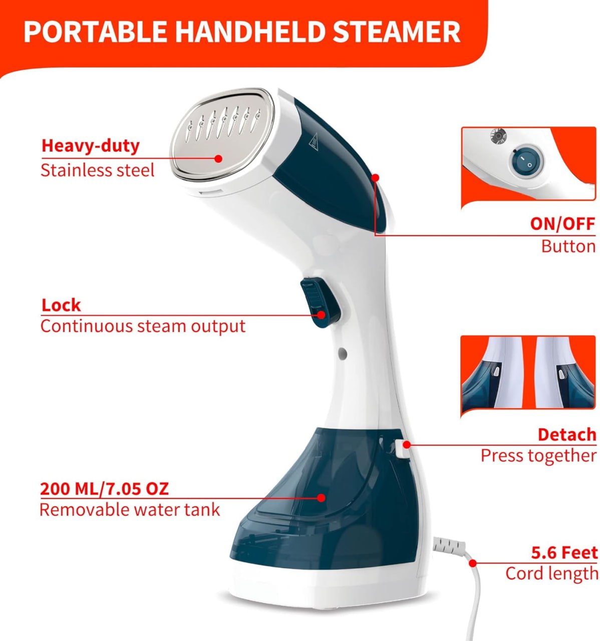 ឆ្នាំងអ៊ុតចំហាយទឹក 1500W Decakila Steam Iron KEEN003W