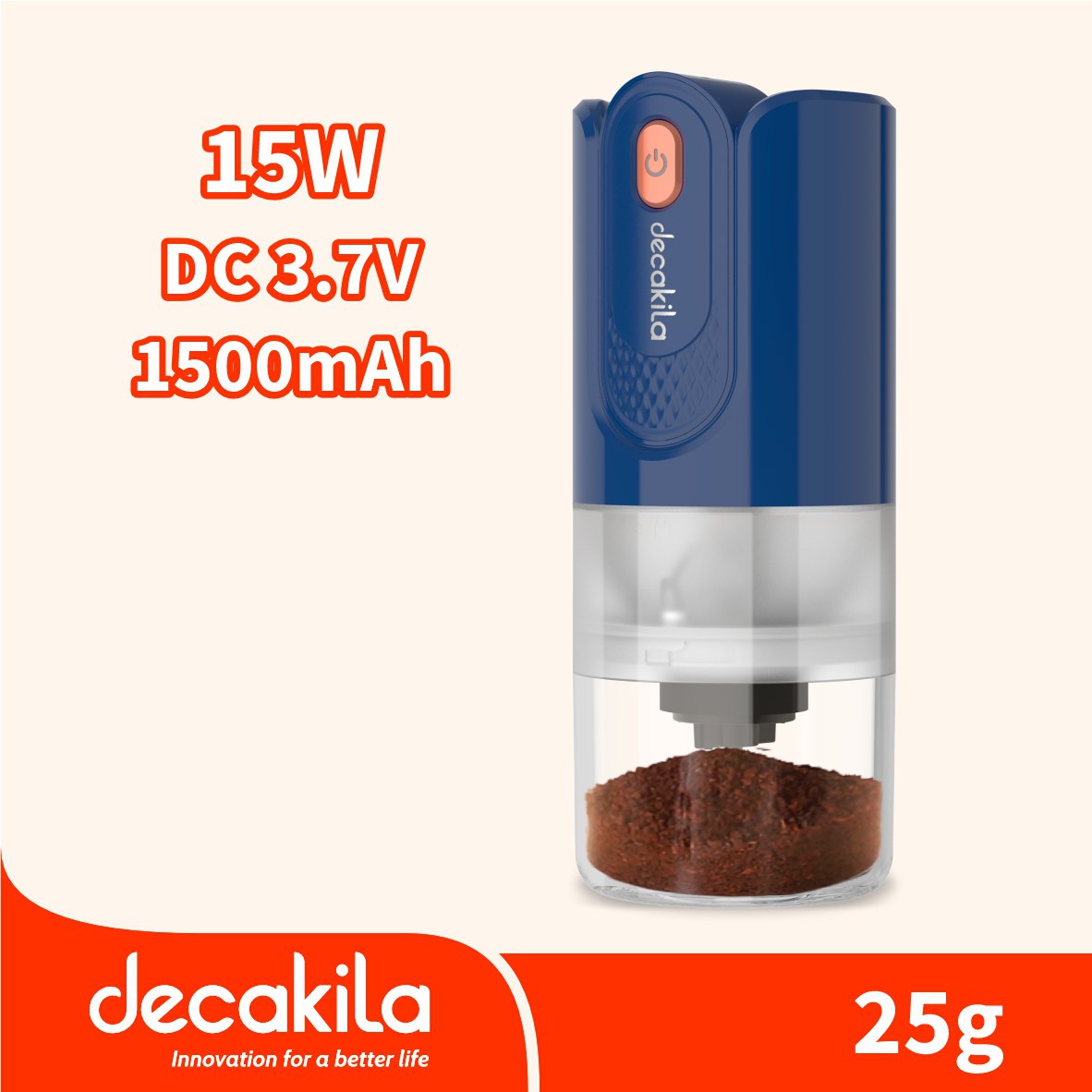 ប្រដាប់កិនកាហ្វេចល័ត 15W 25g Decakila KMCF029L