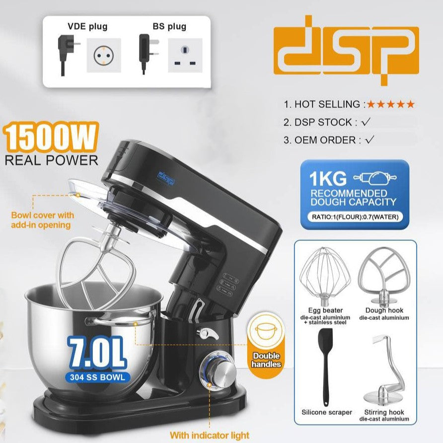 ម៉ាស៊ីនវៃគ្រីម DSP Mixer 1500W 7.0L KM3090